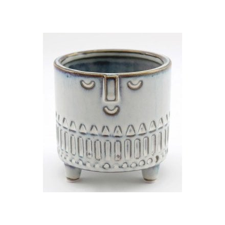 Grey Face Plant Pots - 10cm