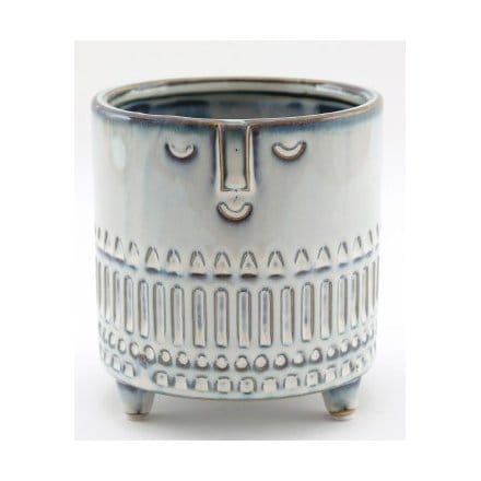 Grey Face Plant Pots - 15cm