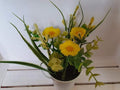 Yellow Daisy's In Metal Pot