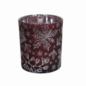 Red & Silver Snowflake T-Light Holders .