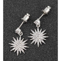 Celestial Sunburst Platinum Plated Earrings
