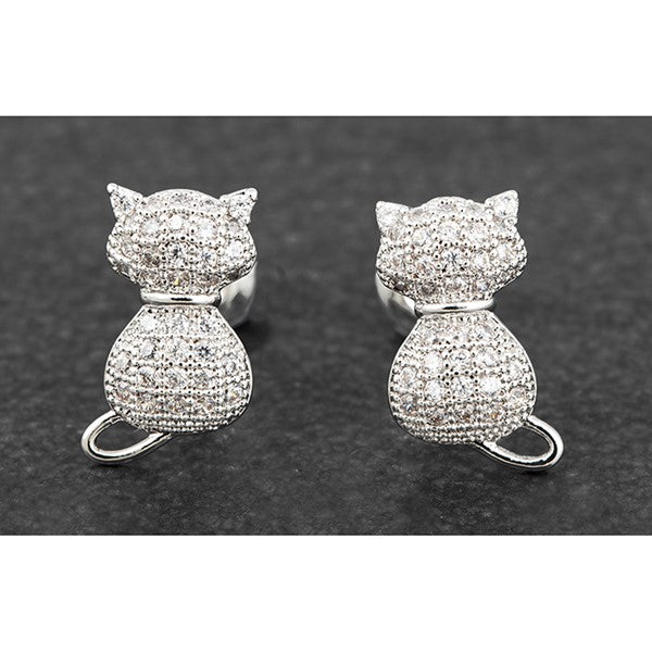 Cats - Silver Plated Stud Earrings