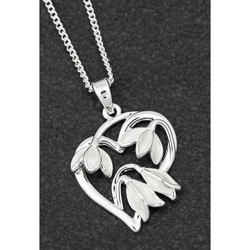 Graceful Snowdrops - Silver Plated Necklace
