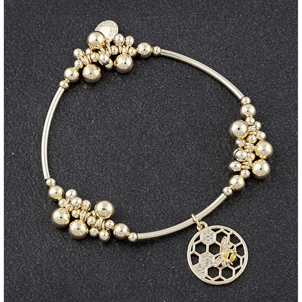 2nd Bee Honeycomb - Gold Plated Bracelet