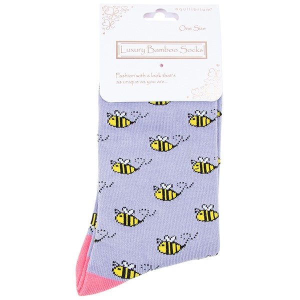 Bamboo Socks - Bees - Lilac