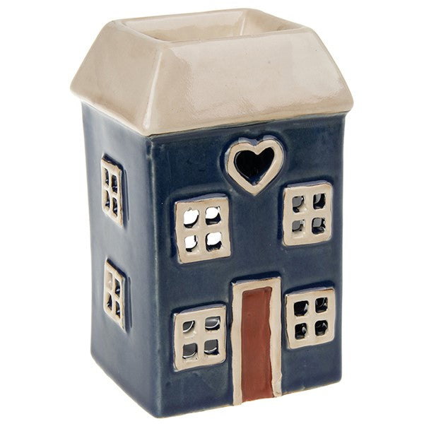 Village Pottery Wax Warmer Oil Burner - Square - Teal Navy