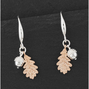Acorn Oak Tree - Two Tone Earrings