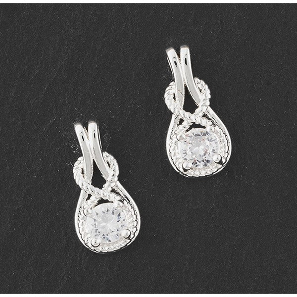 Love Knott Silver Infinity Earrings