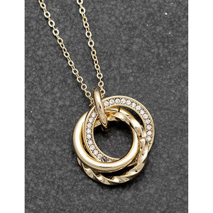 Triple Circles Gold Plated Necklace