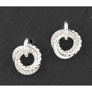Triple Circles Silver Plated Earrings