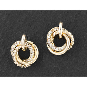 Triple Circles Gold Plated Earrings