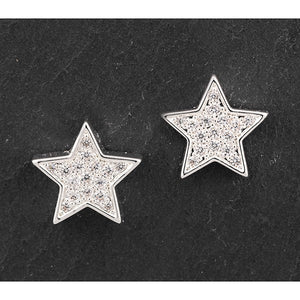 Celestial Star Sparkly Silver Plated Earrings