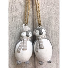 Load image into Gallery viewer, Winteted Hanging Penguins - Set of 3 .

