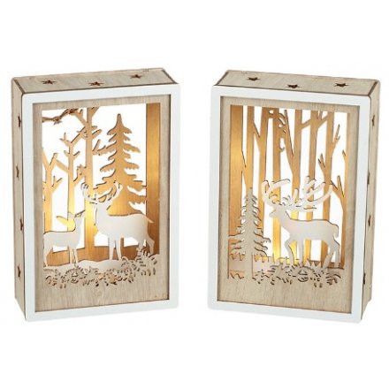 Woodland Stags Light Up Plaques