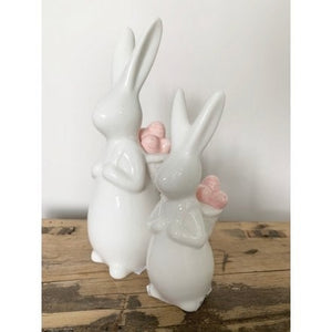 Jessi & Izzy Rabbits - Pair With Pink Eggs