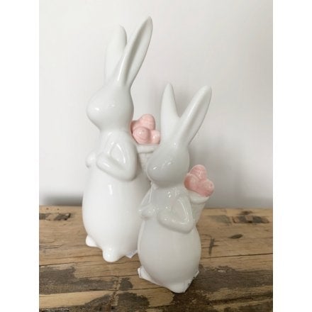 Jessi & Izzy Rabbits - Pair With Pink Eggs ..