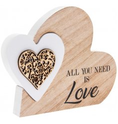 Wooden Heart Block - Love