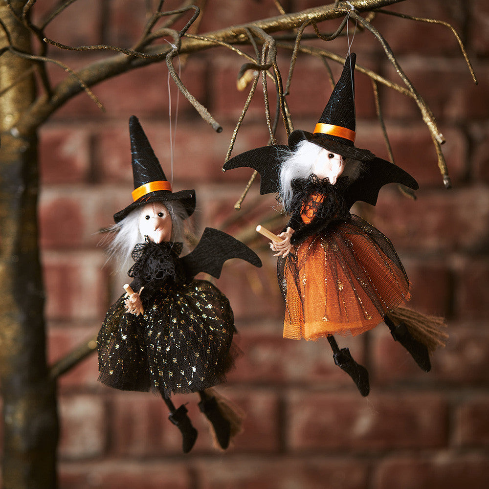 Witch On Broomstick - Hanging