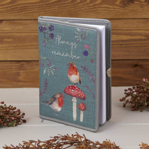 Robin & Toadstool Linen Notebook