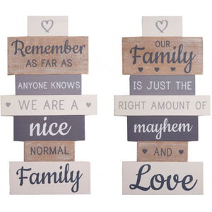 Our Family Wooden Tiered Plaques - 35cm