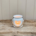 White Porcelain Heart T-Light Lantern 7cm