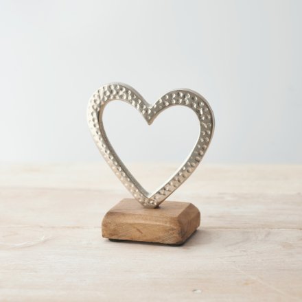 Silver Hammered Heart - Small