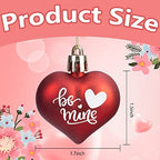 Glitter & Matt Red Hearts Baubles - Set of 6