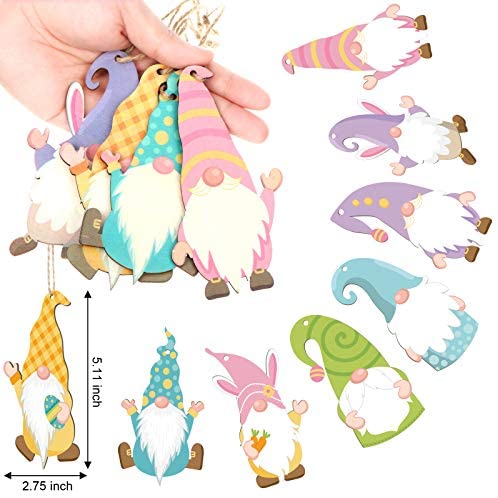 Easter Wooden Gonk Hanging Decorations x 8 ..
