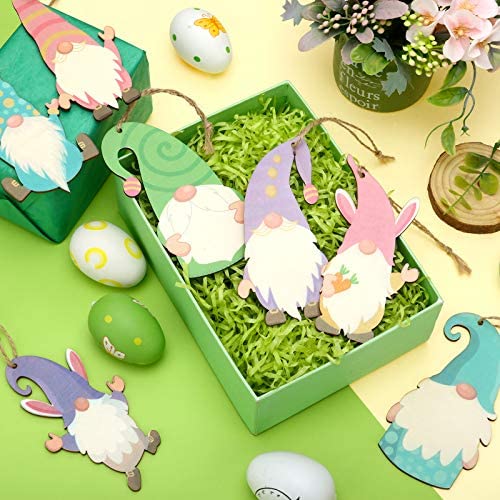 Easter Wooden Gonk Hanging Decorations x 8 ..