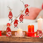 Hanging Wooden Gonk Decorations - Set of 6