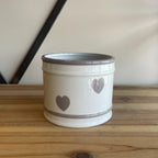 White & Grey Hearts Plant Pot - 11cm
