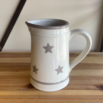 White & Grey Stars Jug
