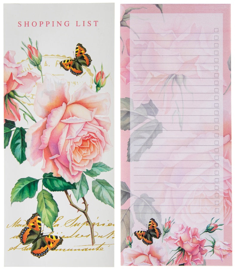 Pink Rose Shopping List Pad