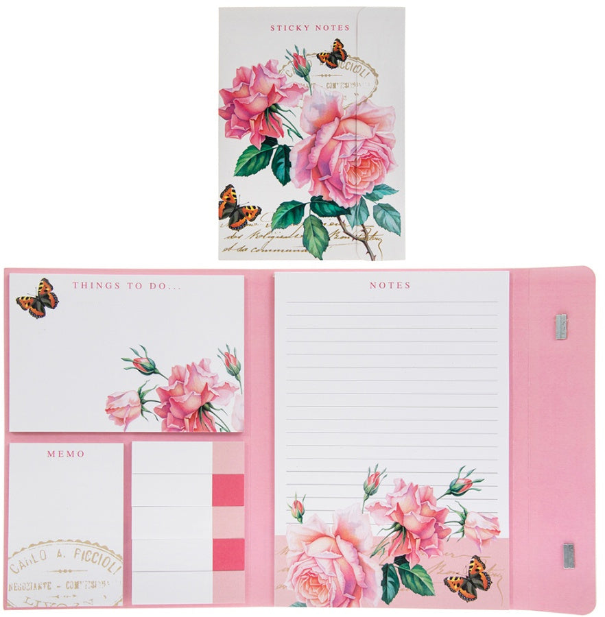 Pink Rose Sticky Notes Pack