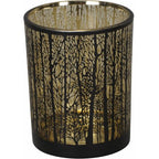 Black & Gold Tree Tea Light Holder - Large