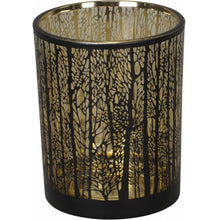 Load image into Gallery viewer, Black &amp; Gold Tree T-Light Holder - Large
