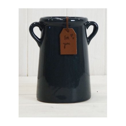 Tall Navy Blue Planter / Vase - Small
