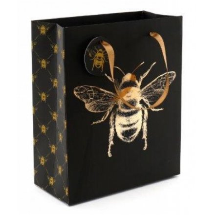 Black & Gold Bee Gift Bag - Medium