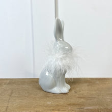 Load image into Gallery viewer, Grey Rabbit With Feathered Collar
