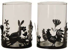 Load image into Gallery viewer, Spring Forrest Candle Holders - Cockerels &amp; Hares
