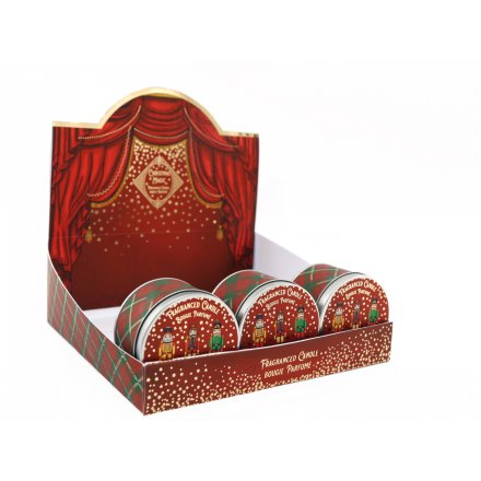 Christmas Nutcracker Candle Tin