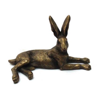Bronze Lying Hare - Small