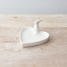 Load image into Gallery viewer, White Bunny Heart Dish ..
