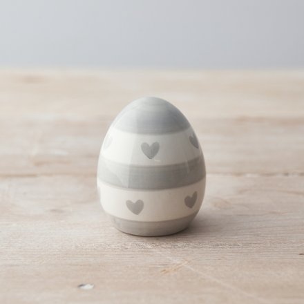 Grey Heart Egg Decoration ..