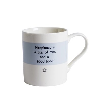 Happiness is a cup of tea and a good book mug