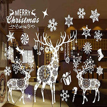 Load image into Gallery viewer, Christmas Reindeer/Stags &amp; Snowflakes - Static Window Stickers .
