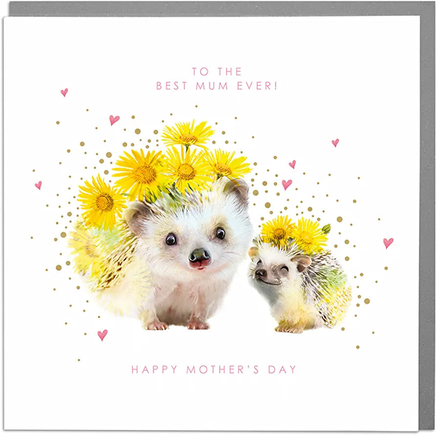 Best Mum Ever Hedgehogs Mother's Day Card