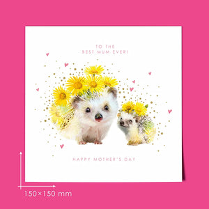 Best Mum Ever Hedgehogs Mother's Day Card
