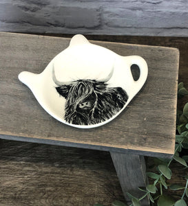 Highland Cow Tea Bag Holder Tidy - Ceramic