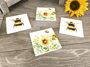 Bee & Sunflowers Coasters